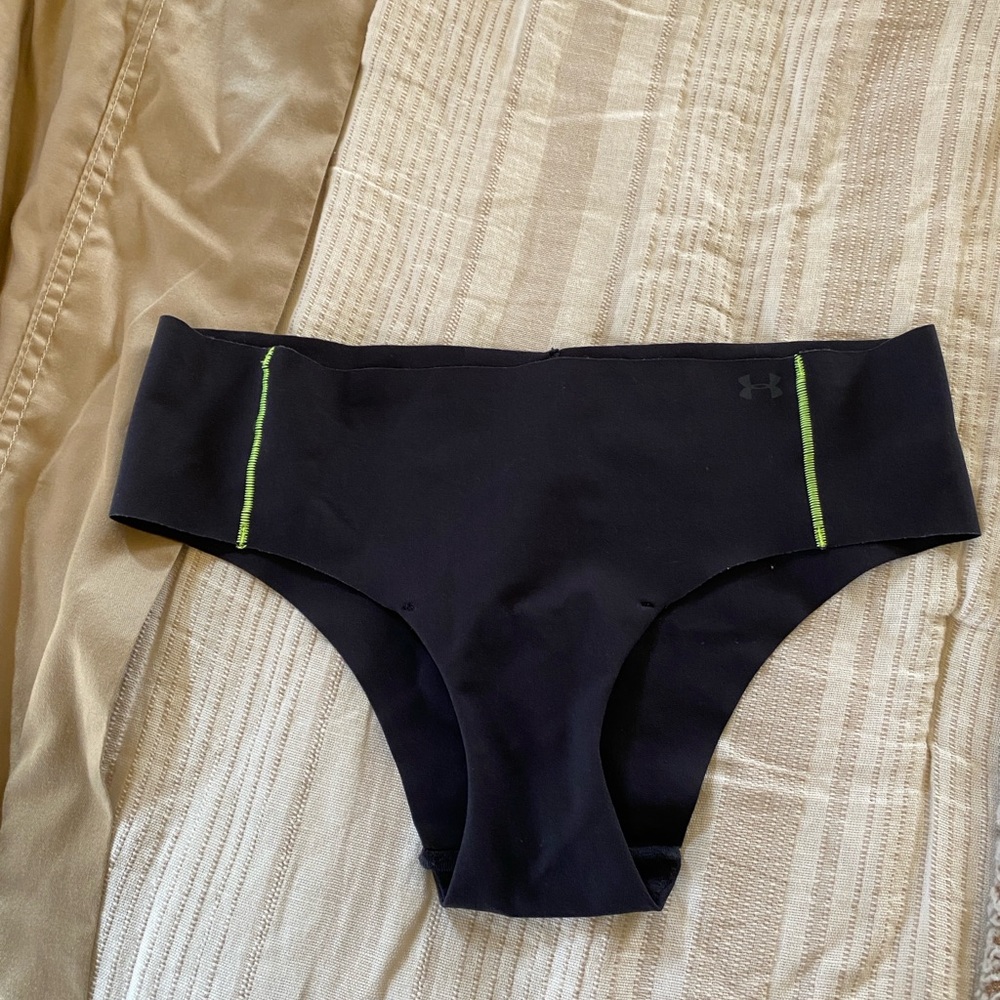 Under armour running underwear. Black with neon green accent.
